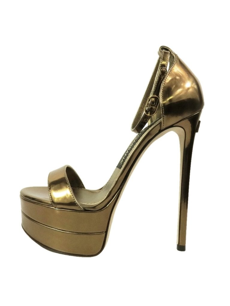 Dolce & Gabbana Dg Logo High Heels Sandals Ankle Strap Shoes 35 Gold